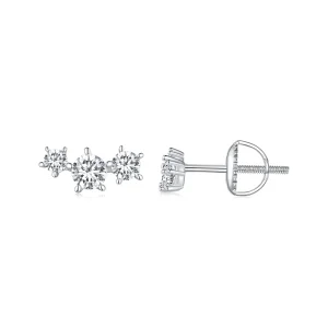 (image for) Pandora Style Moissanite Studs Earrings (One Certificate) - MSE034