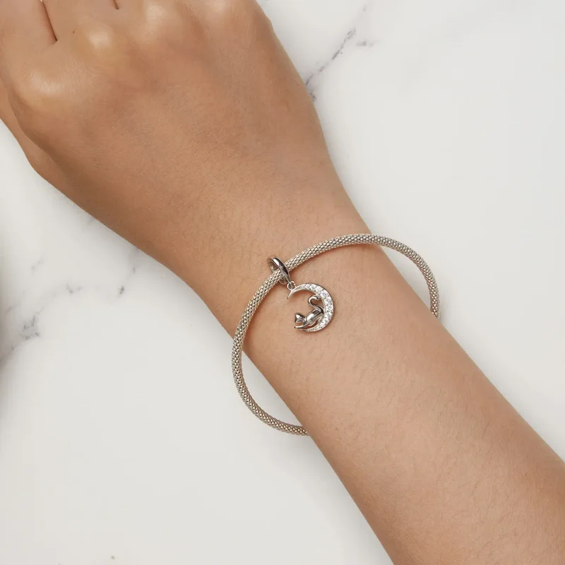 (image for) Pandora Style Moon and Cat Dangle - SCC2571 - View 7