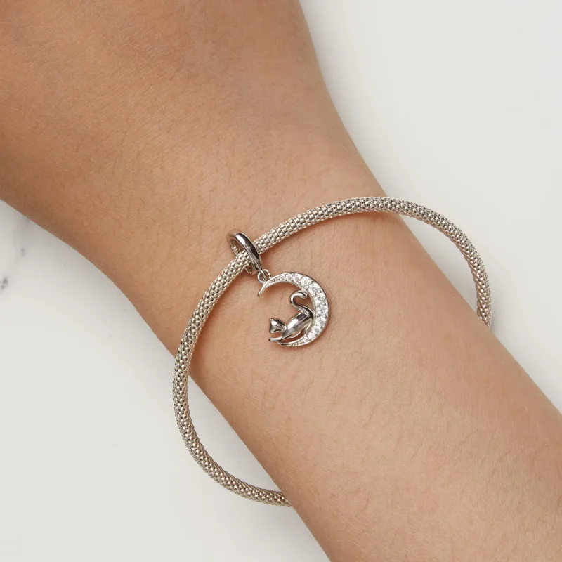 (image for) Pandora Style Moon and Cat Dangle - SCC2571 - View 8