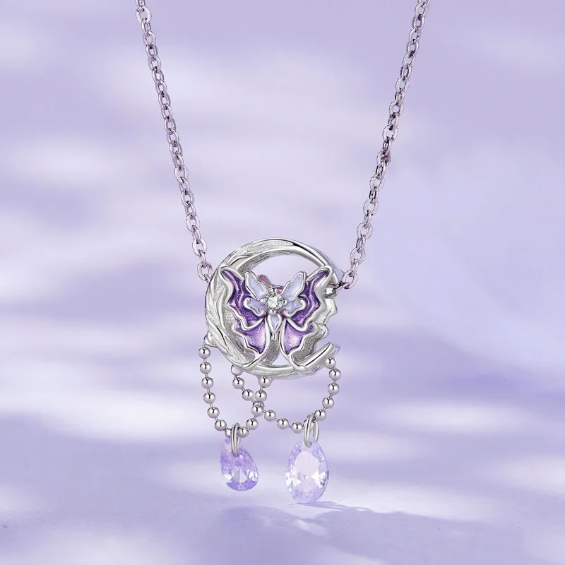 (image for) Pandora Style Moon Butterfly Charm - SCC2545 - View 2