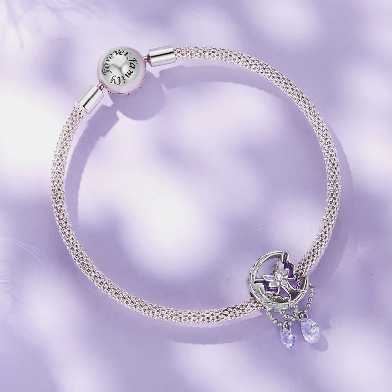 (image for) Pandora Style Moon Butterfly Charm - SCC2545 - View 3