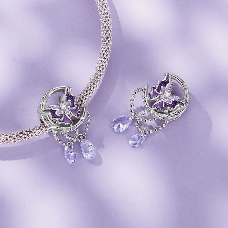 (image for) Pandora Style Moon Butterfly Charm - SCC2545 - View 4