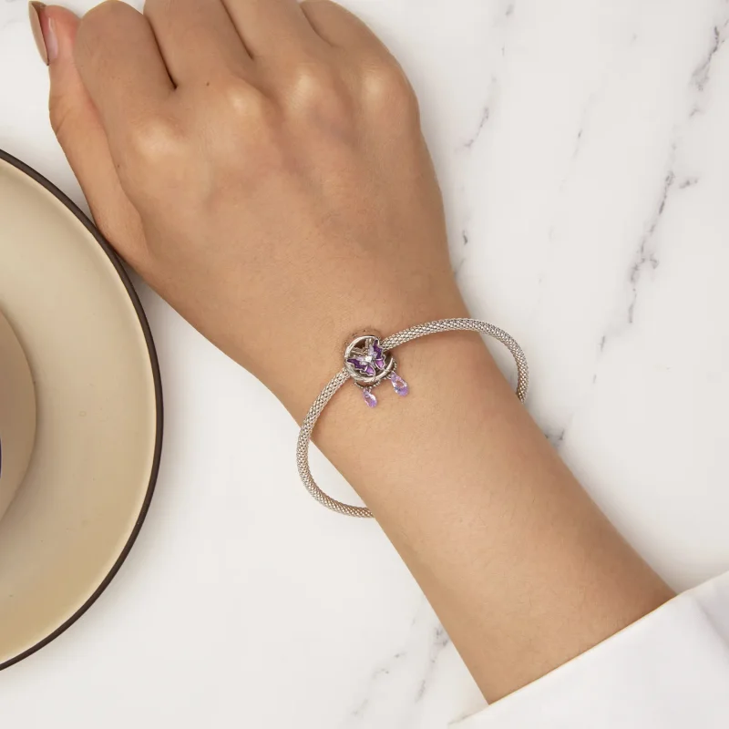 (image for) Pandora Style Moon Butterfly Charm - SCC2545 - View 6