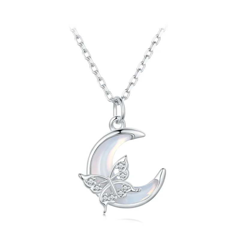 (image for) Pandora Style Moon Butterfly Necklace - BSN353 - Product Image