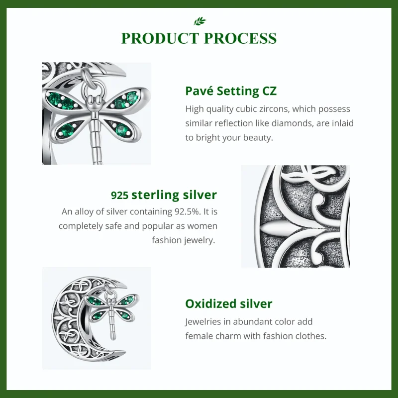 (image for) Pandora Style Moon Dragonfly Charm - SCC2605 - View 5