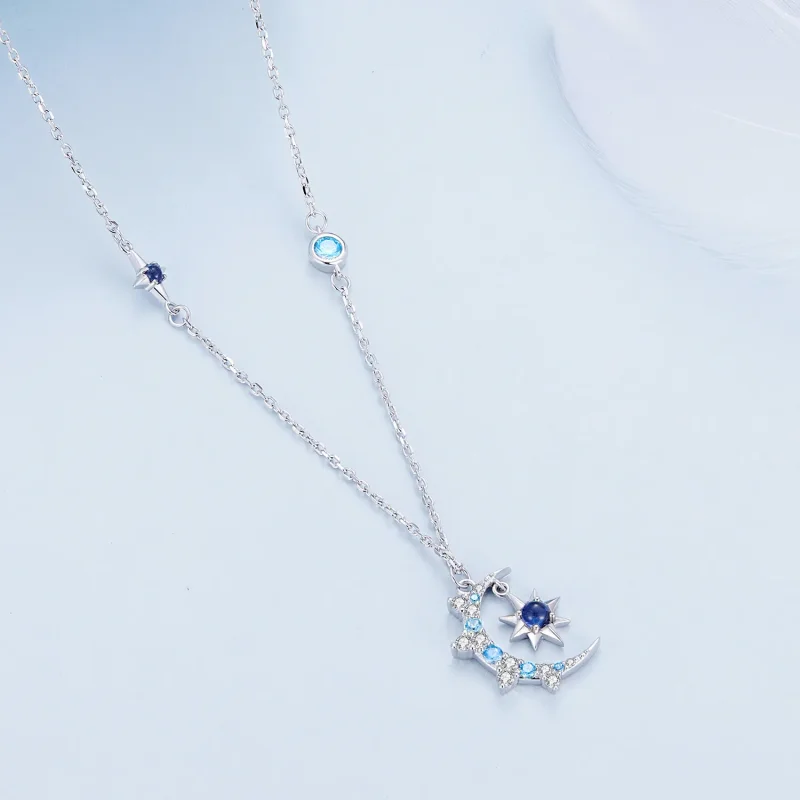 (image for) Pandora Style Moon Starburst Necklace - BSN347 - View 2