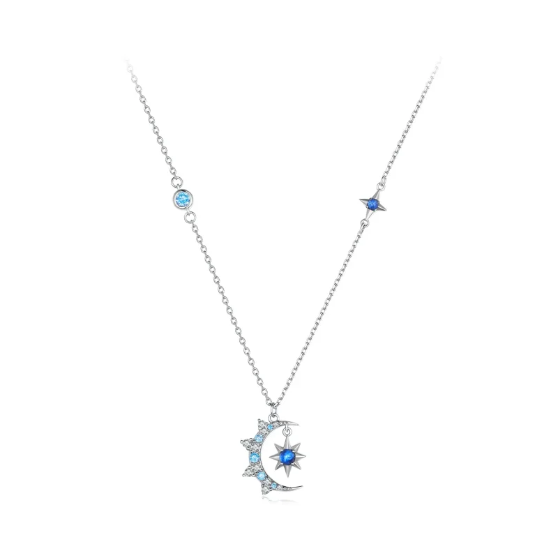 (image for) Pandora Style Moon Starburst Necklace - BSN347 - Product Image