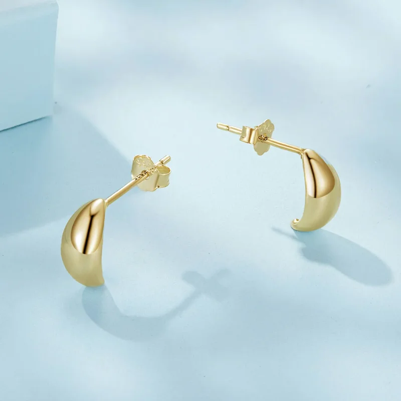 (image for) Pandora Style Moon Studs Earrings - SCE1632-B - View 3