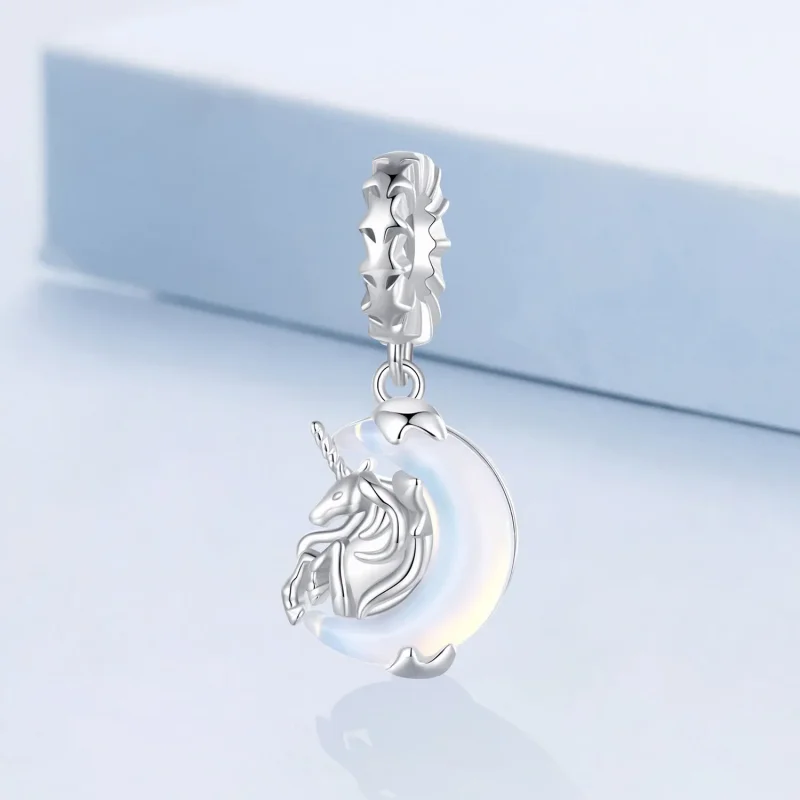 (image for) Pandora Style Moon Unicorn Dangle - BSC926 - View 2