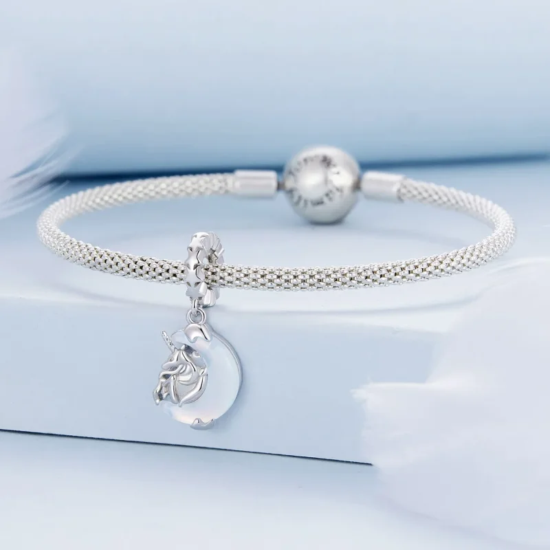 (image for) Pandora Style Moon Unicorn Dangle - BSC926 - View 3