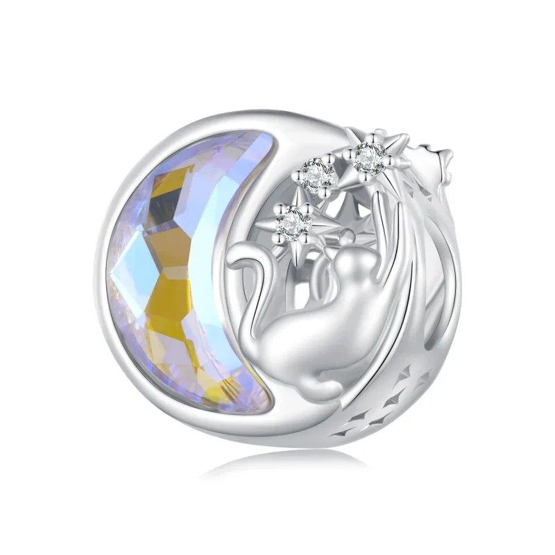 (image for) Pandora Style Moonlight Cat Charm - SCC2538 - Product Image