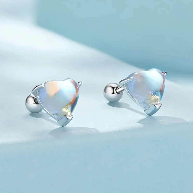 (image for) Pandora Style Moonstone Studs Earrings - SCE1629 - View 2