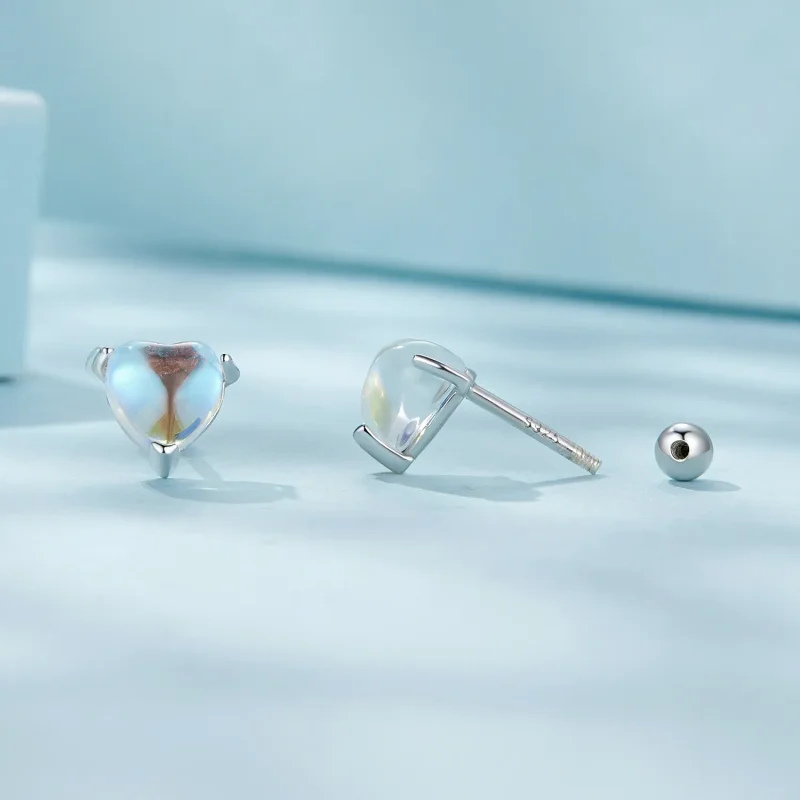 (image for) Pandora Style Moonstone Studs Earrings - SCE1629 - View 4