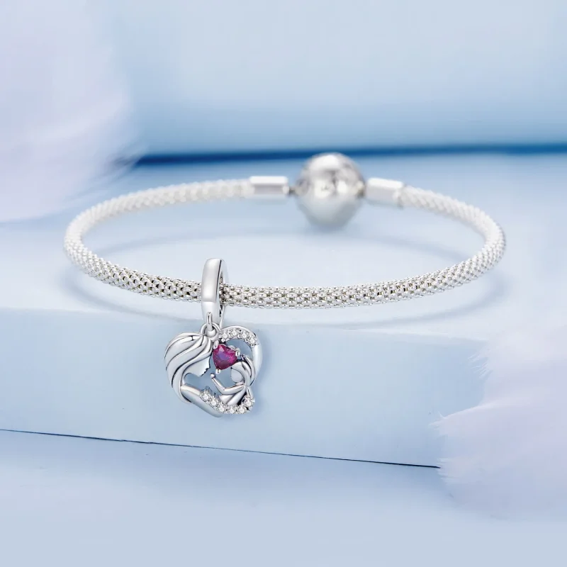 (image for) Pandora Style Mother and Son Hug Dangle - BSC901 - View 3