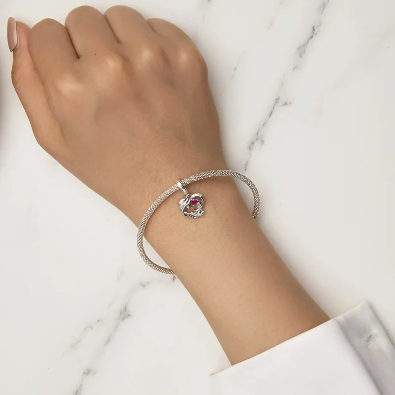 (image for) Pandora Style Mother and Son Hug Dangle - BSC901 - View 6