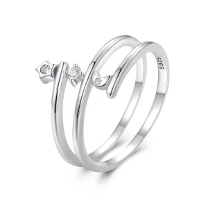 (image for) Pandora Style Multi-Layered Star and Moon Ring - SCR970