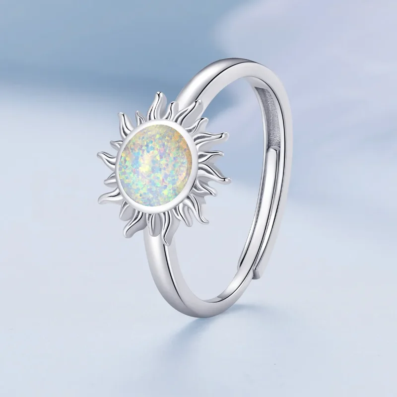(image for) Pandora Style Opal Sun Ring - BSR398 - View 2