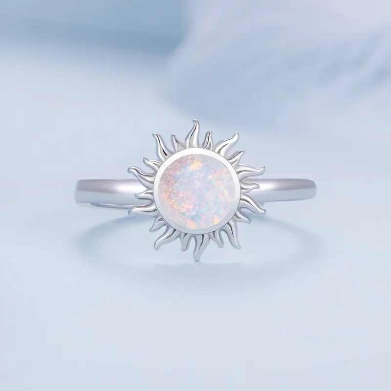(image for) Pandora Style Opal Sun Ring - BSR398 - View 3
