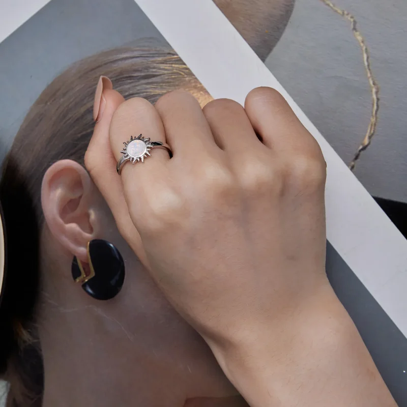 (image for) Pandora Style Opal Sun Ring - BSR398 - View 7