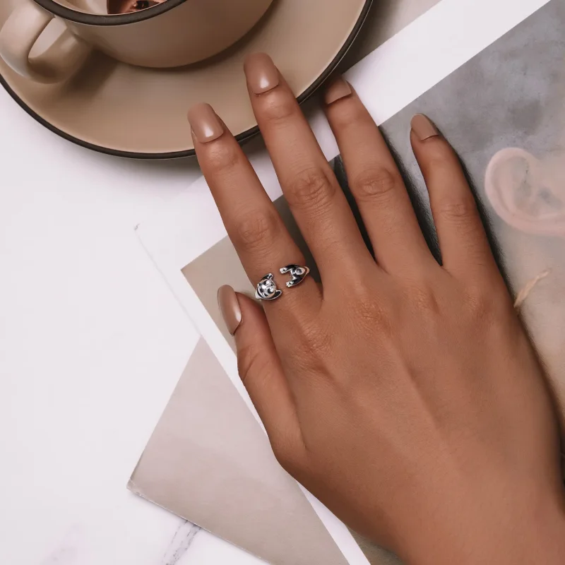 (image for) Pandora Style Panda Ring - SCR969-E - View 4