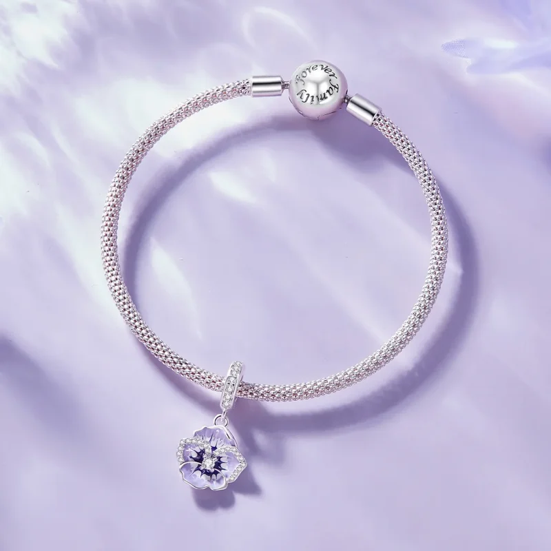 (image for) Pandora Style Pansy Dangle - SCC2583 - View 7