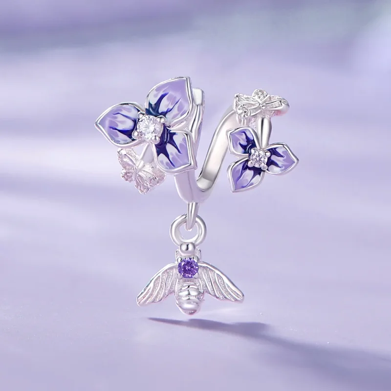 (image for) Pandora Style Pansy Dangle - SCC2584 - View 2