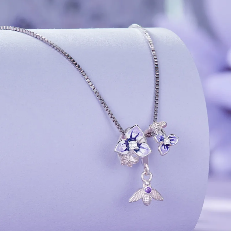 (image for) Pandora Style Pansy Dangle - SCC2584 - View 4