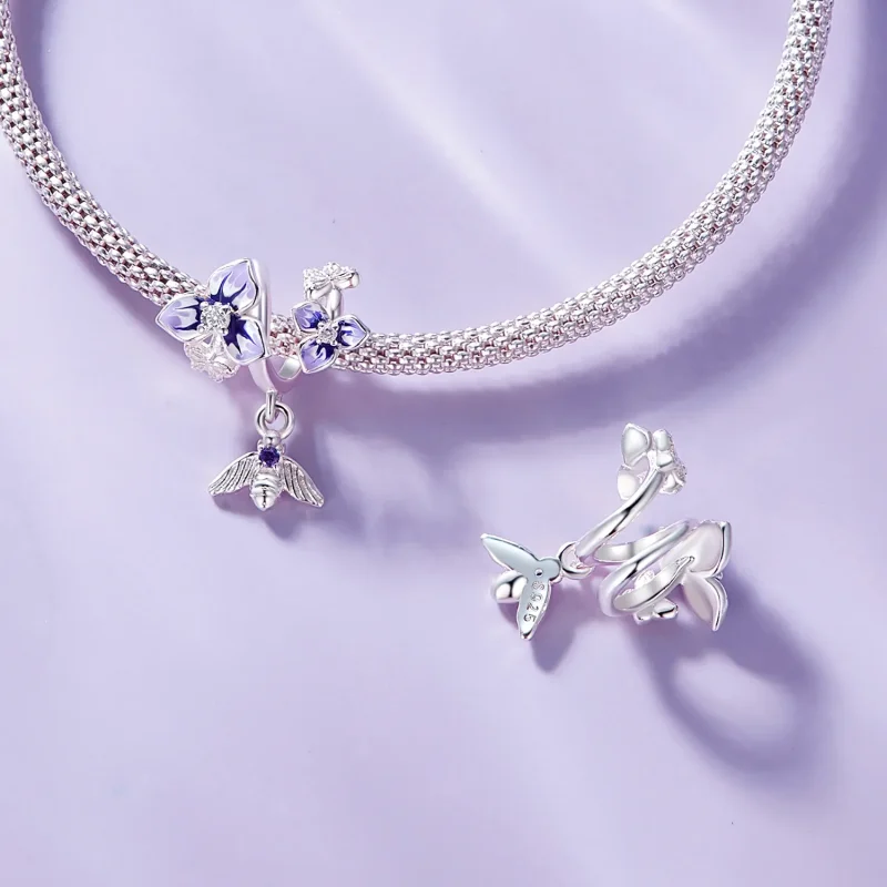 (image for) Pandora Style Pansy Dangle - SCC2584 - View 6