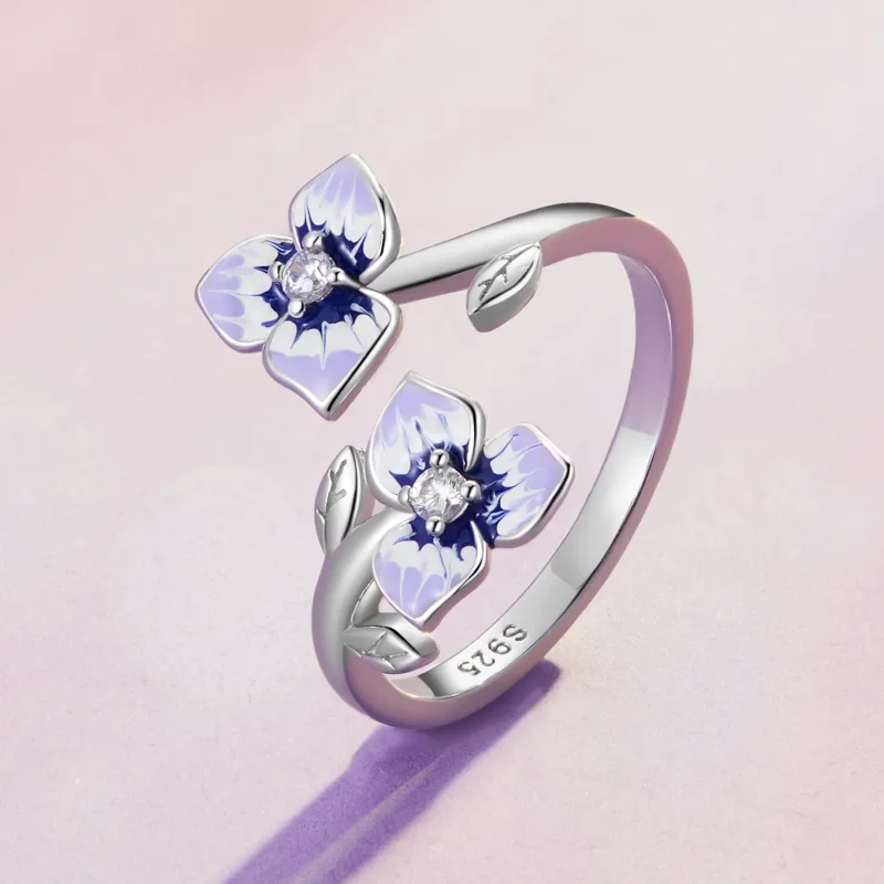 (image for) Pandora Style Pansy Ring - BSR451-E - View 2