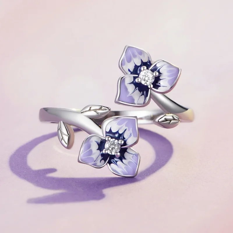(image for) Pandora Style Pansy Ring - BSR451-E - View 3
