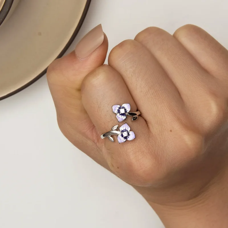 (image for) Pandora Style Pansy Ring - BSR451-E - View 6