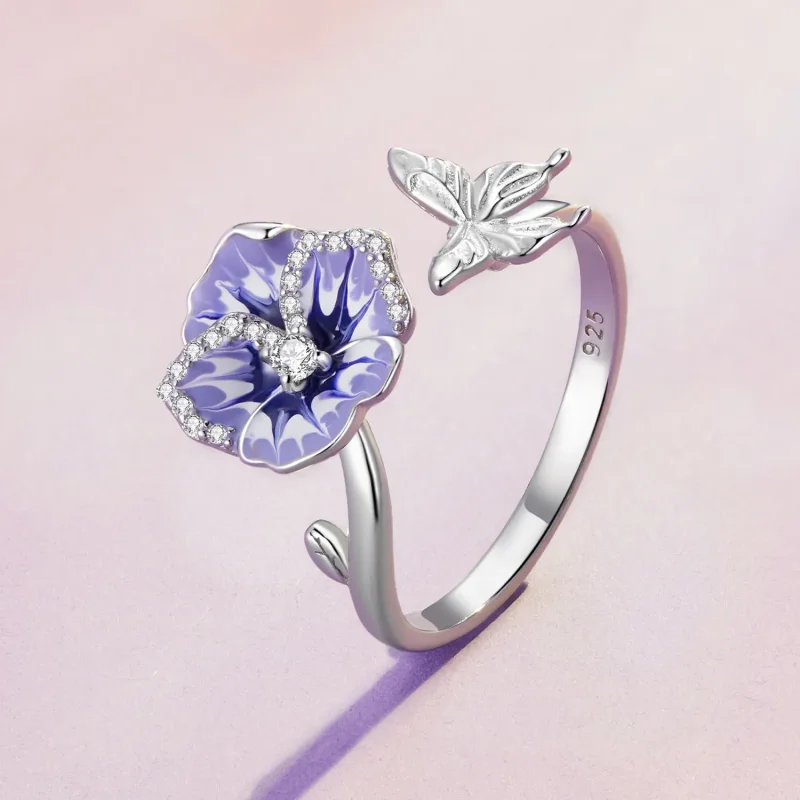 (image for) Pandora Style Pansy Ring - BSR452-E - View 2