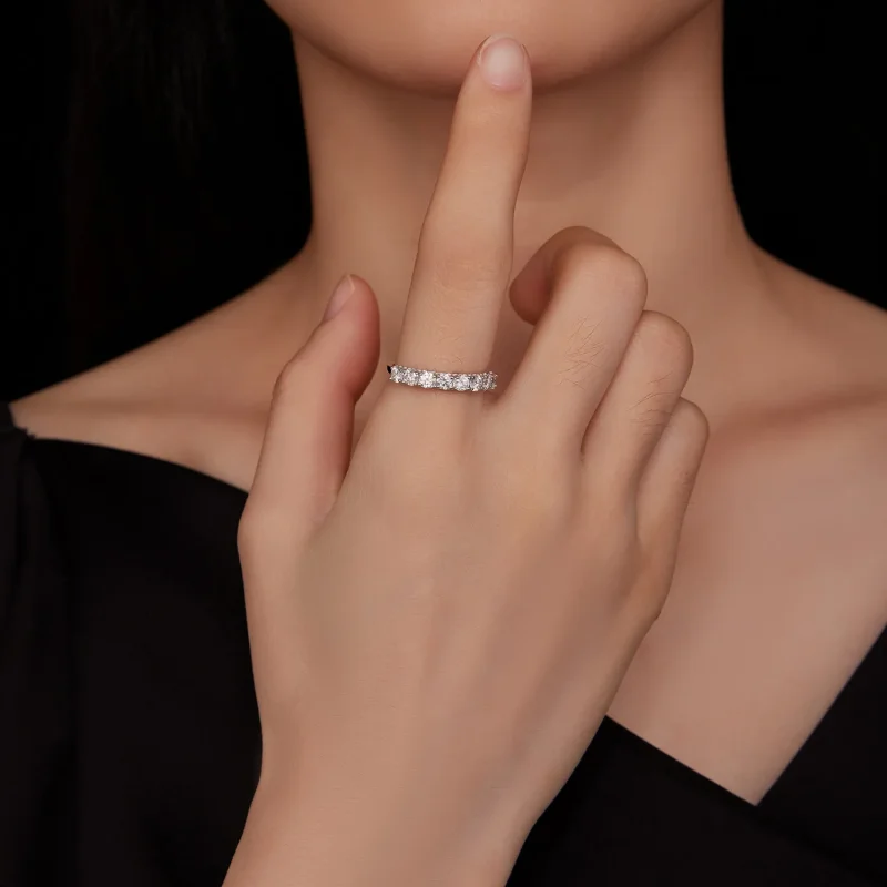 (image for) Pandora Style Patternmoissanite Ring (comes with one certificate) - MSR015 - View 8