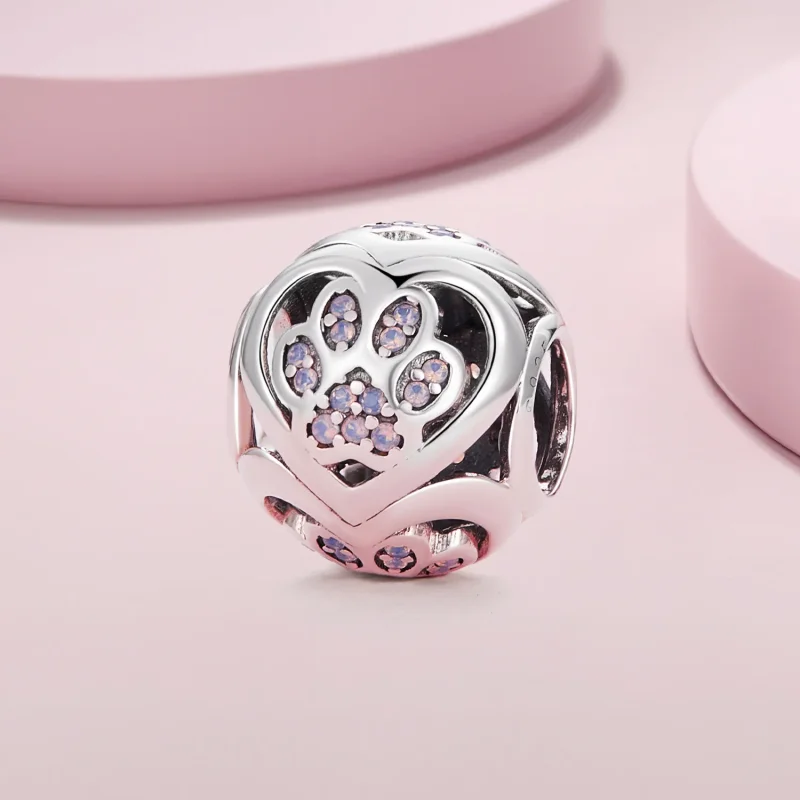 (image for) Pandora Style Paw Print Charm - SCC2578 - View 2