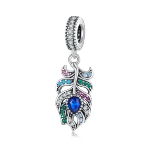 (image for) Pandora Style Peacock Feather Dangle - SCC2590