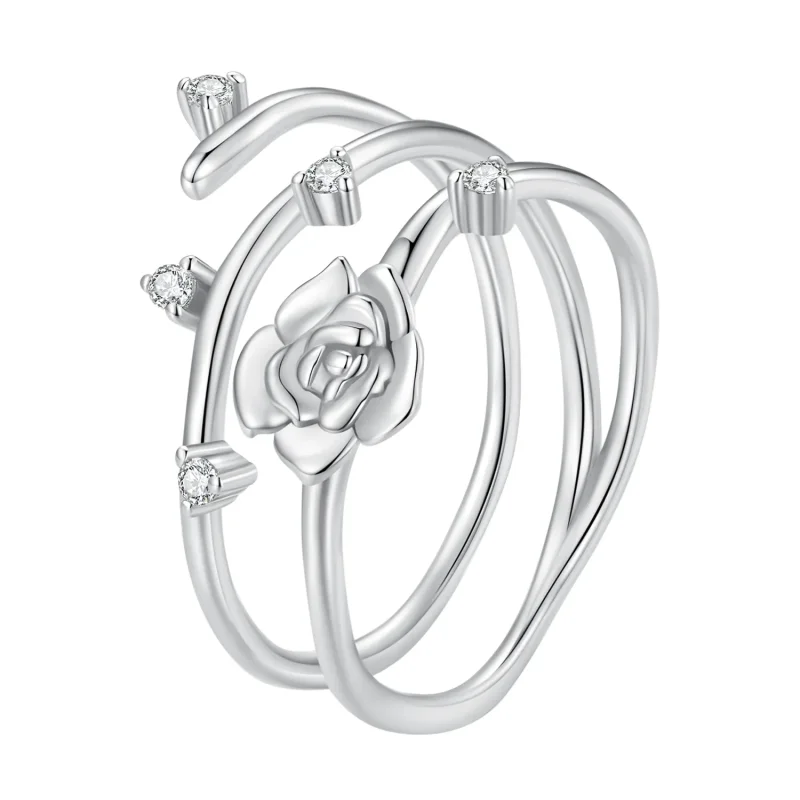 (image for) Pandora Style Personalized Versatile Rose Vine Ring - BSR404 - Product Image