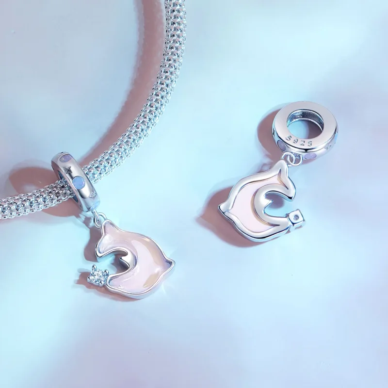 (image for) Pandora Style Pink Dolphin Dangle - SCC2639 - View 4