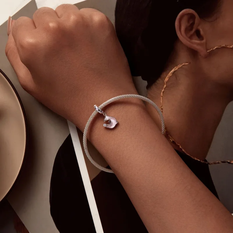 (image for) Pandora Style Pink Dolphin Dangle - SCC2639 - View 5