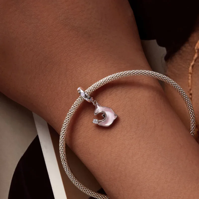 (image for) Pandora Style Pink Dolphin Dangle - SCC2639 - View 6