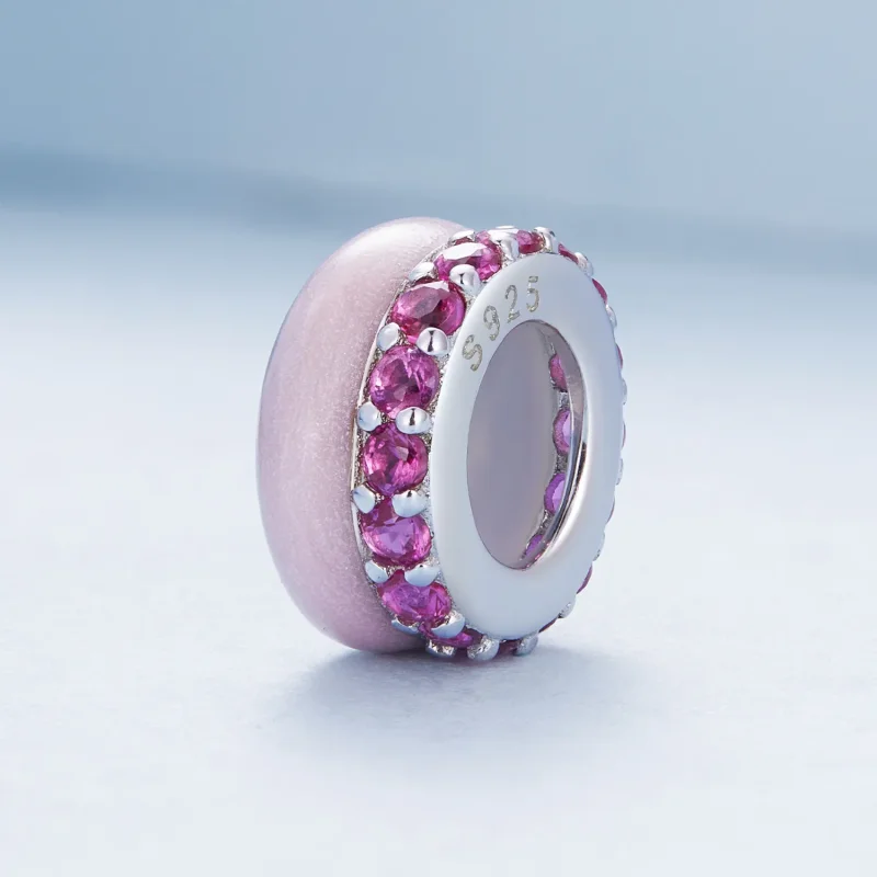(image for) Pandora Style Pink Double Layer Silicone Spacer - BSC883-PK - View 2