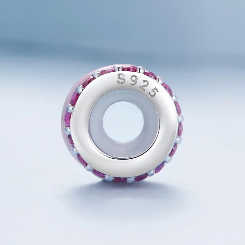 (image for) Pandora Style Pink Double Layer Silicone Spacer - BSC883-PK - View 3