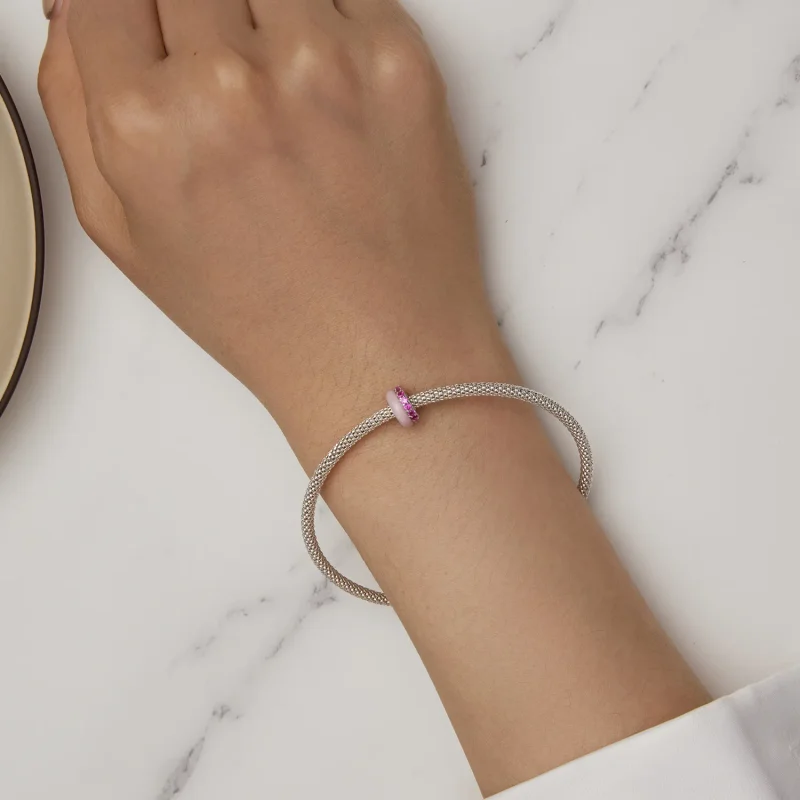 (image for) Pandora Style Pink Double Layer Silicone Spacer - BSC883-PK - View 6