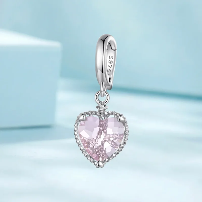 (image for) Pandora Style Pink Heart Dangle - SCC2594 - View 2
