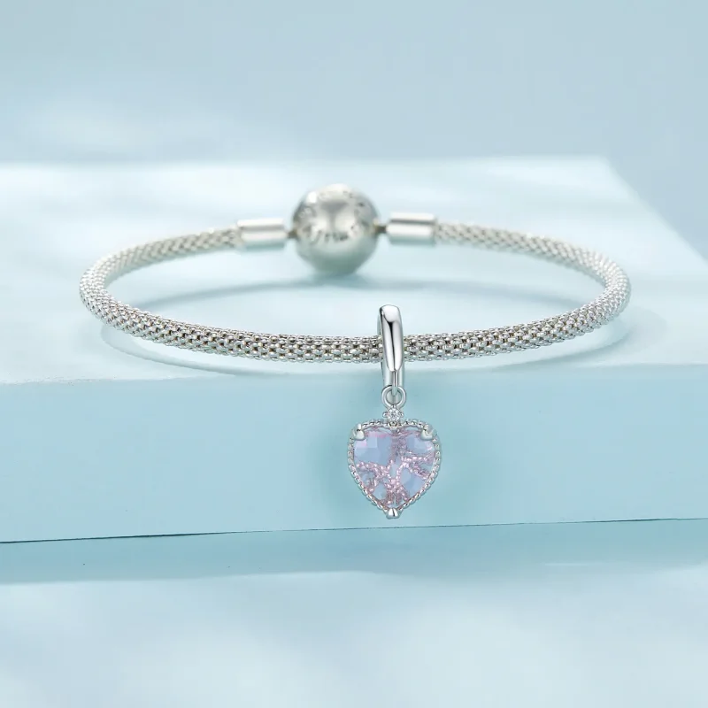 (image for) Pandora Style Pink Heart Dangle - SCC2594 - View 3