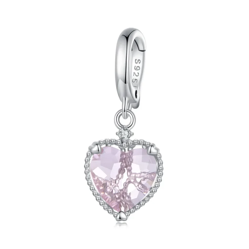 (image for) Pandora Style Pink Heart Dangle - SCC2594 - Product Image