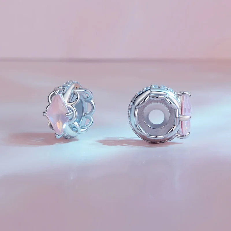 (image for) Pandora Style Pink Lace Silicone Spacer - SCC2642 - View 3