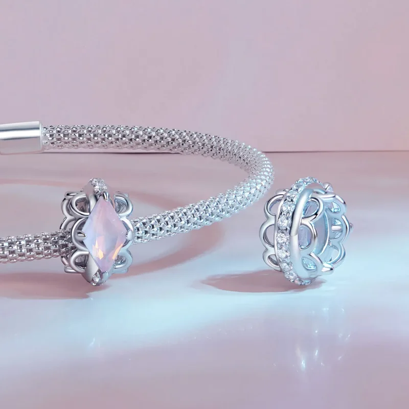 (image for) Pandora Style Pink Lace Silicone Spacer - SCC2642 - View 5