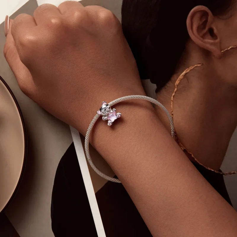 (image for) Pandora Style Pink Star Bear Charm - SCC2638 - View 4