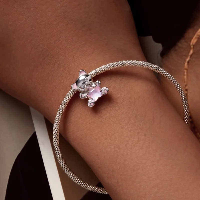 (image for) Pandora Style Pink Star Bear Charm - SCC2638 - View 5
