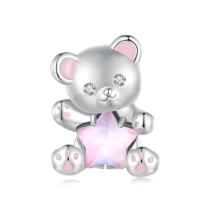 (image for) Pandora Style Pink Star Bear Charm - SCC2638